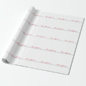 White Red Trendy Handwriting Plain Creative Modern Cadeaupapier (Uitgerold)
