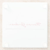 White Red Trendy Handwriting Plain Creative Modern Glazen Onderzetter (Achterkant)