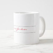White Red Trendy Handwriting Plain Creative Modern Grote Koffiekop (Voorkant rechts)