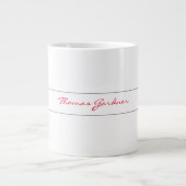 White Red Trendy Handwriting Plain Creative Modern Grote Koffiekop (Voorkant)