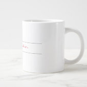 White Red Trendy Handwriting Plain Creative Modern Grote Koffiekop (Rechts)