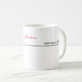 White Red Trendy Handwriting Plain Creative Modern Koffiemok (Voorkant rechts)