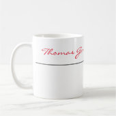 White Red Trendy Handwriting Plain Creative Modern Koffiemok (Links)