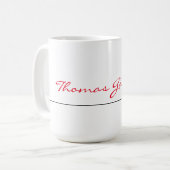 White Red Trendy Handwriting Plain Creative Modern Koffiemok (Voorkant links)