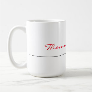 White Red Trendy Handwriting Plain Creative Modern Koffiemok