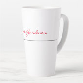 White Red Trendy Handwriting Plain Creative Modern Latte Mok (Rechterhoek)