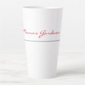 White Red Trendy Handwriting Plain Creative Modern Latte Mok (Voorkant)