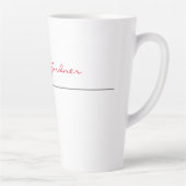 White Red Trendy Handwriting Plain Creative Modern Latte Mok (Rechts)