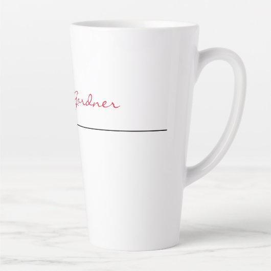 White Red Trendy Handwriting Plain Creative Modern Latte Mok (Rechts)