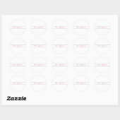 White Red Trendy Handwriting Plain Creative Modern Ronde Sticker (Vel)