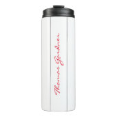 White Red Trendy Handwriting Plain Creative Modern Thermosbeker (Voorkant)
