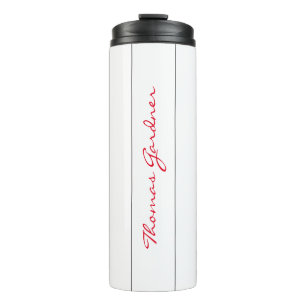 White Red Trendy Handwriting Plain Creative Modern Thermosbeker