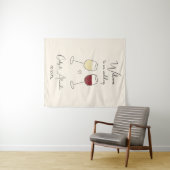 White Red Wine Glass Wedding Welcome Wandkleed (In Situ (horizontaal))