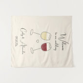 White Red Wine Glass Wedding Welcome Wandkleed (Voorkant (horizontaal))