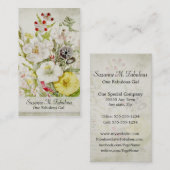 White Red Yellow Flower Bouquet Visitekaartje (Voorkant / Achterkant)