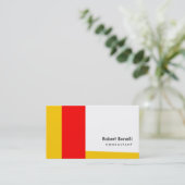White Red Yellow Plain Consultant Visitekaartje (Staand voorkant)