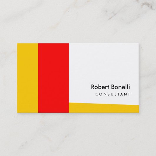 White Red Yellow Plain Consultant Visitekaartje (Voorkant)
