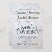 White Reflecting Peony Flowers & Hearts Wedding Kaart (Voorkant / Achterkant)