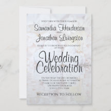 White Reflecting Peony Flowers & Hearts Wedding