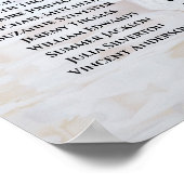 White Reflections 10 Table Wedding Seating Chart Poster (Hoek)