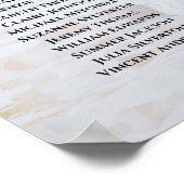 White Reflections 8 Table Wedding Seating Chart Poster (Hoek)