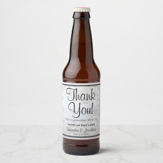White Reflections Bedankt voor je huwelijk Bier Etiket (Voorkant)