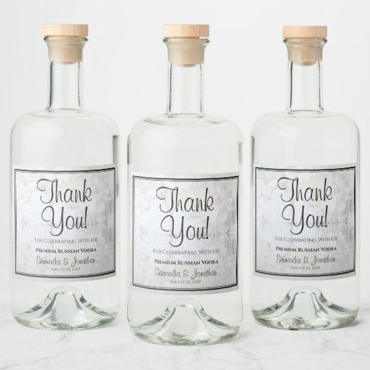 White Reflections Bedankt voor je huwelijk Likeurfles Etiket (Flessen)