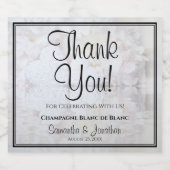 White Reflections Bedankt voor je huwelijk Sparkling Wijnetiket (Enkel label)