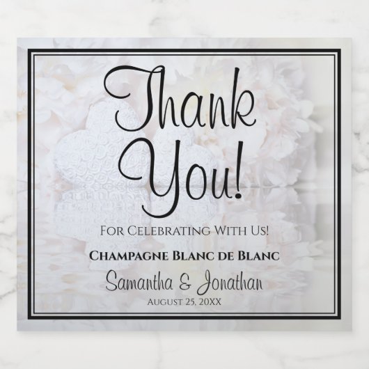 White Reflections Bedankt voor je huwelijk Sparkling Wijnetiket (Enkel label)