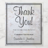 White Reflections Bedankt voor je huwelijk Wijn Etiket (Enkel label)