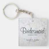 White Reflections Bridesmaid Wedding Favor Sleutelhanger (voorkant)