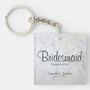 White Reflections Bridesmaid Wedding Favor Sleutelhanger