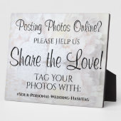 White Reflections Wedding Photo Share Hashtag Sign Fotoplaat (Zijkant)