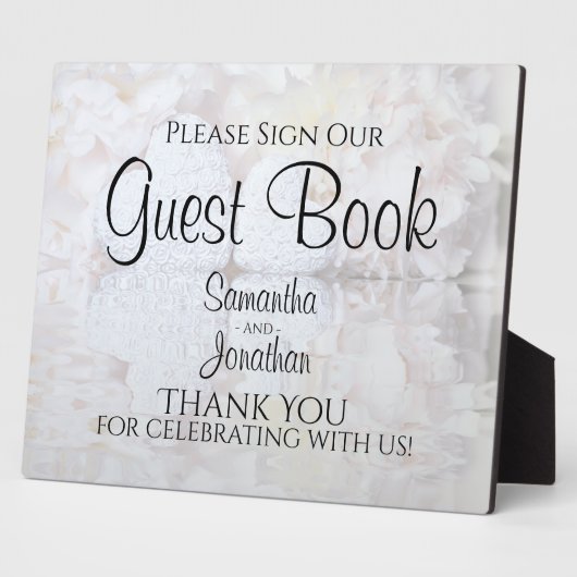 White Reflections Wedding Sign ons Guest Book Sign Fotoplaat (Zijkant)