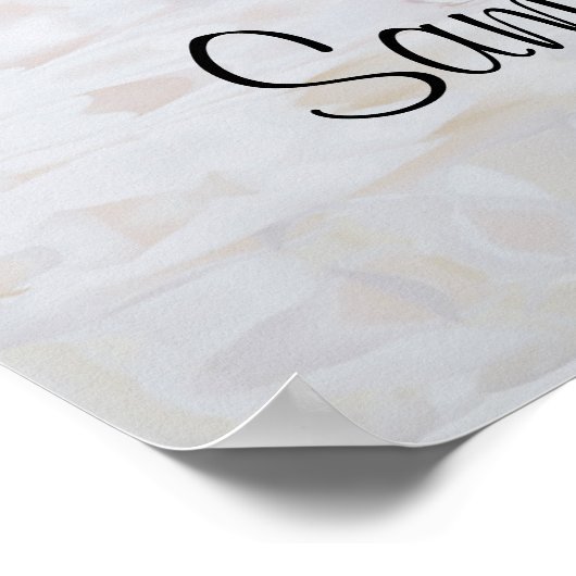 White Reflections Wedding Welcome Sign Poster (Hoek)