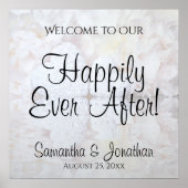 White Reflections Wedding Welcome Sign Poster (Voorkant)