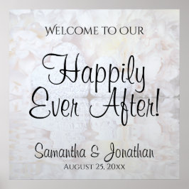 White Reflections Wedding Welcome Sign Poster