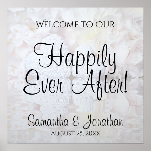 White Reflections Wedding Welcome Sign Poster (Voorkant)