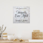 White Reflections Wedding Welcome Sign Poster (Keuken)