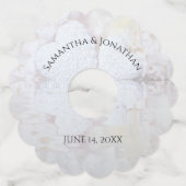 White Reflections Wedding Wine Glass Labels (Voorkant)
