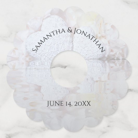 White Reflections Wedding Wine Glass Labels (Achterkant)