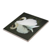 White Regal Swan Ceramic Tile Tegeltje (Zijkant)