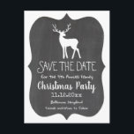White Reindeer Chalkboard Jaarlijks Kerstfeest Aankondigingskaart<br><div class="desc">White Reindeer Chalkboard Jaarlijks Kerstfeest</div>
