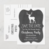 White Reindeer Chalkboard Jaarlijks Kerstfeest Aankondigingskaart (Voorkant / Achterkant)