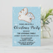 White Reindeer Cookie Snow Holiday Kerstfeest Kaart (Staand voorkant)