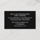 White Removal Van, Removal Company Visitekaartje (Achterkant)