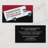 White Removal Van, Removal Company Visitekaartje (Voorkant / Achterkant)