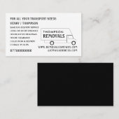 White Removal Van, Removal Company Visitekaartje (Voorkant / Achterkant)