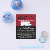 White Removal Van, verwijderend Bedrijf Adverteren Flyer (Enkel)