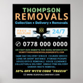 White Removal Vans, Removal Company Adverteren Poster (Voorkant)